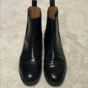 Black MaxMara Boots with Elastic Panels and Leather Finish